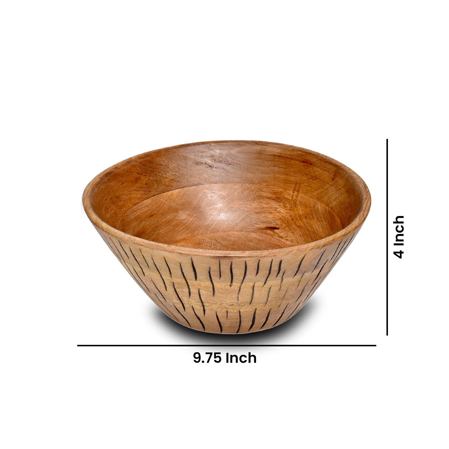 Vertical black  carved Wooden  Bowl S/3 with serers