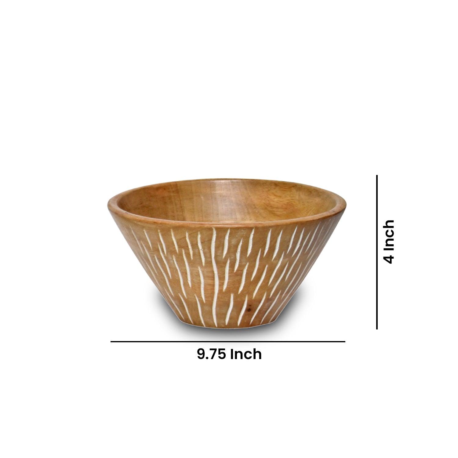 Vertical white carved Wooden  Bowl S/3 with servers
