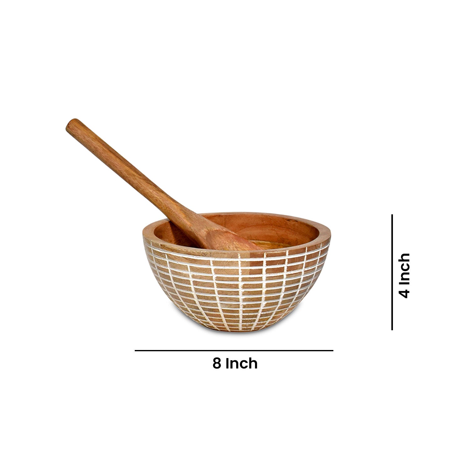 Cross lines carved wooden  Bowl S/3 with servers