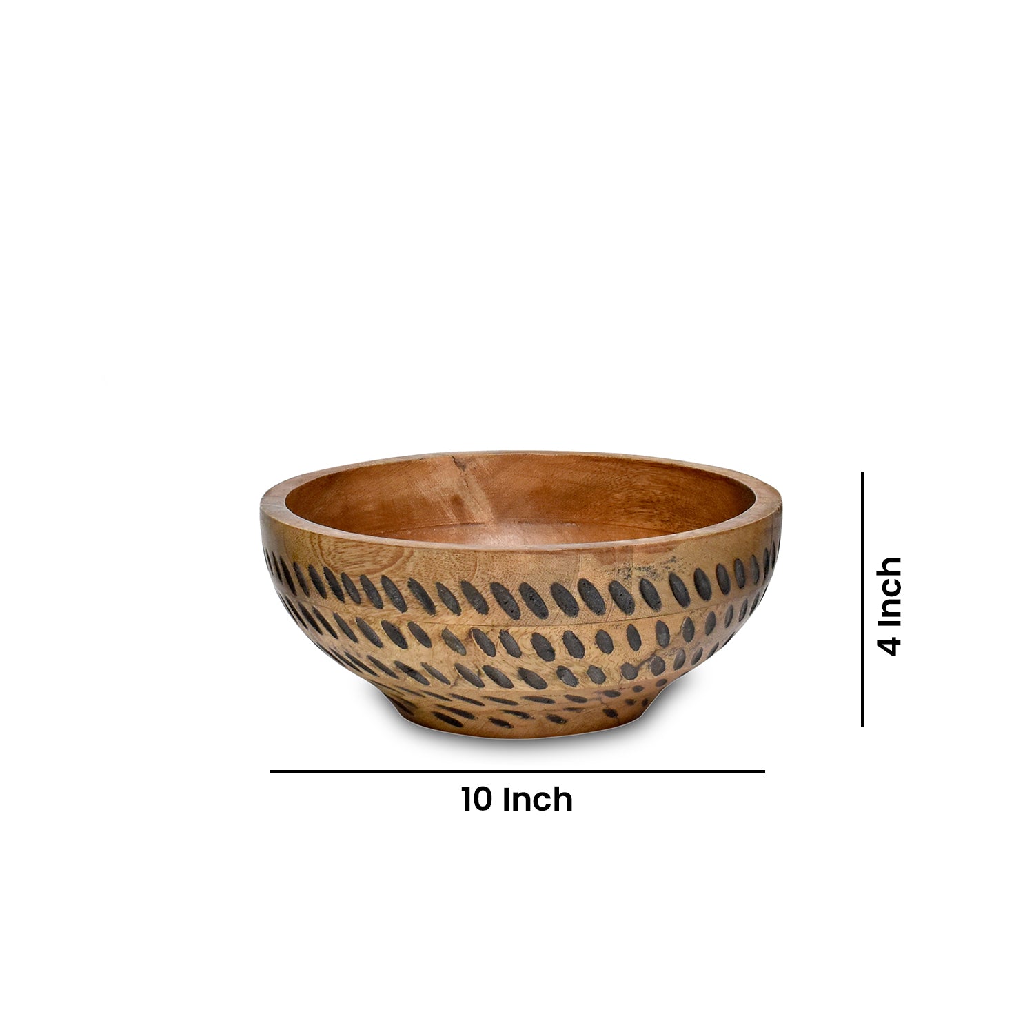 Diagonal black carved Wooden  Bowl S/3 with servers