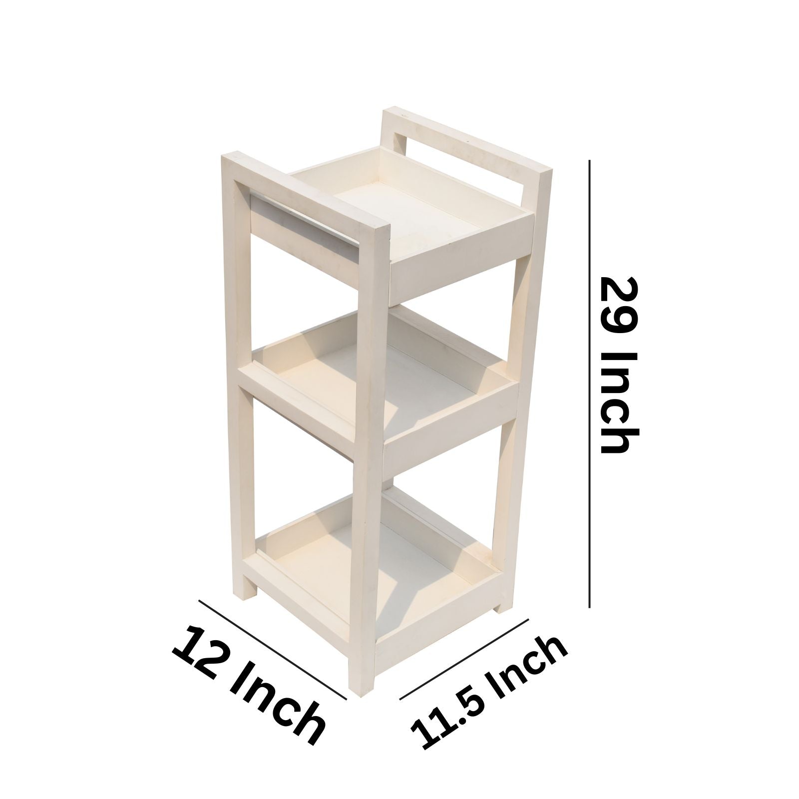 Classic white  3 Tiers Wooden Storage Organizer Rack Shelf