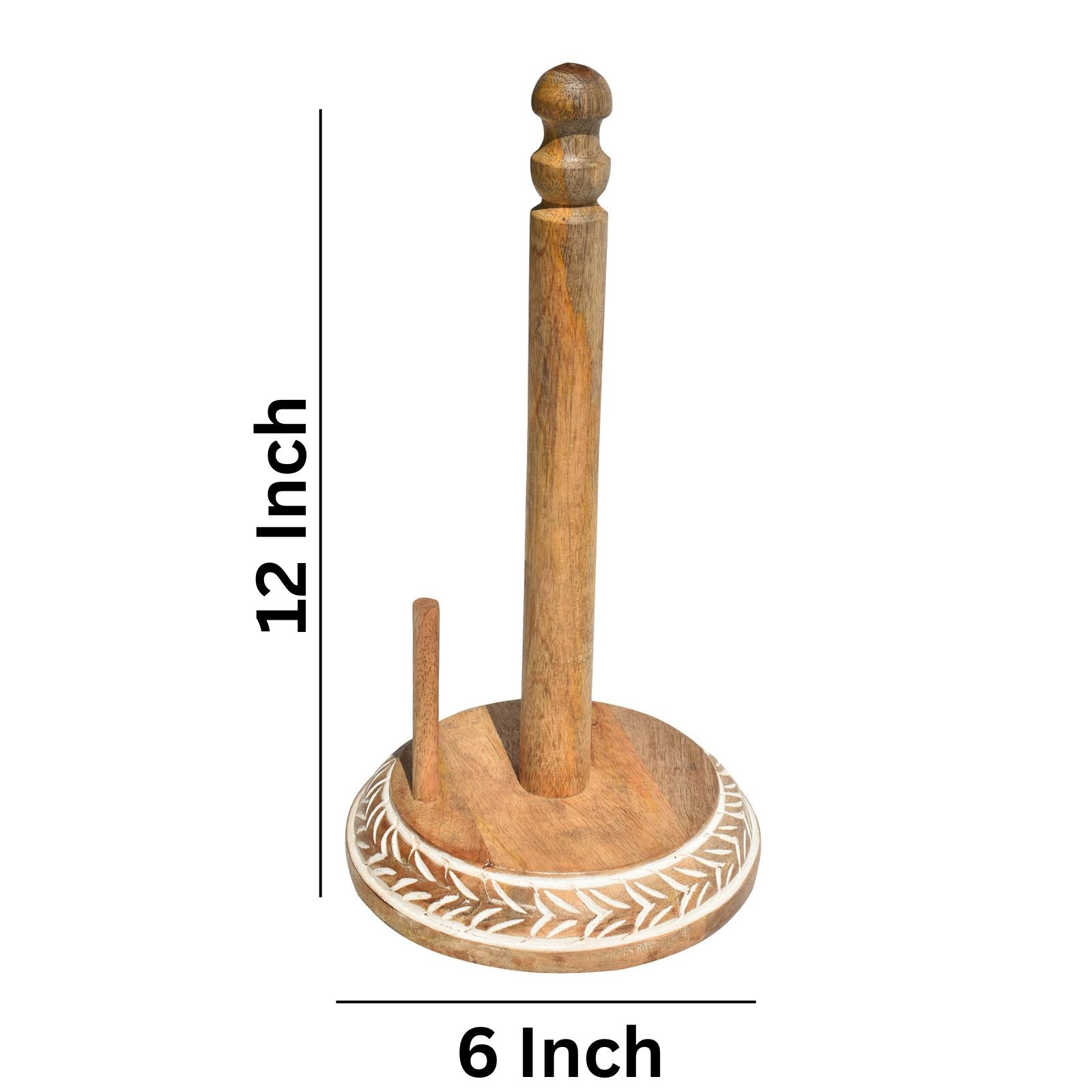 Wooden Leaf Carving Kitchen Towel Holder