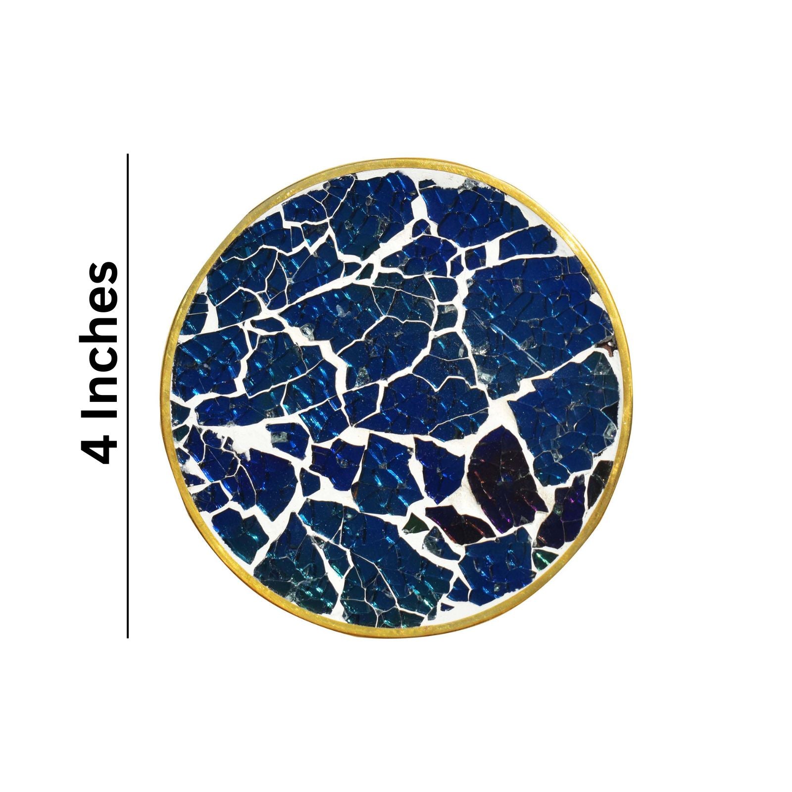 Mosaic Wooden Coaster(Blue Glass and Resin)