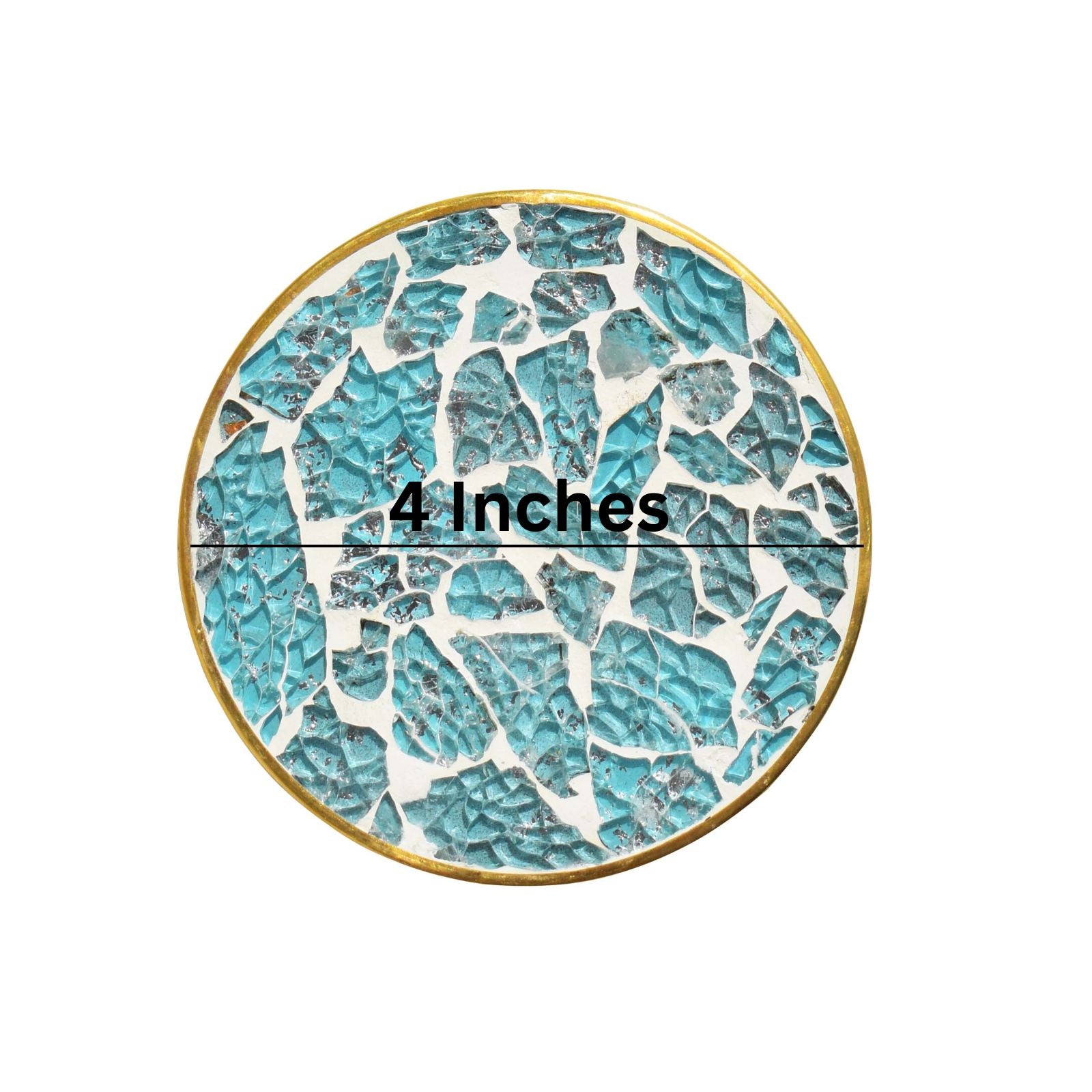 Mosaic Wooden Coaster(Turqoise Glass and Resin)