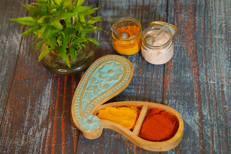 Wooden Carved  Spice Box
