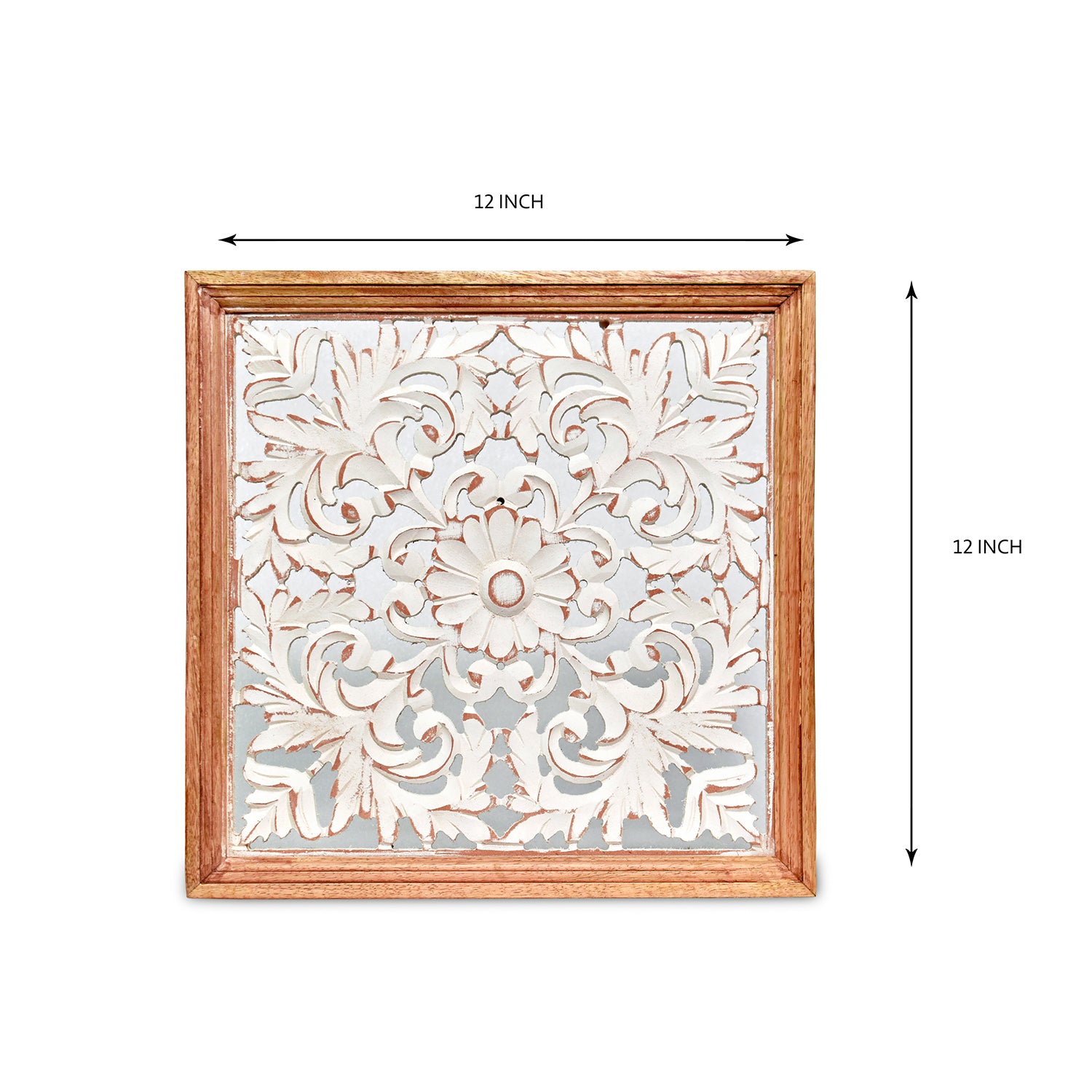Wooden leafy corner cutwork design wall decor