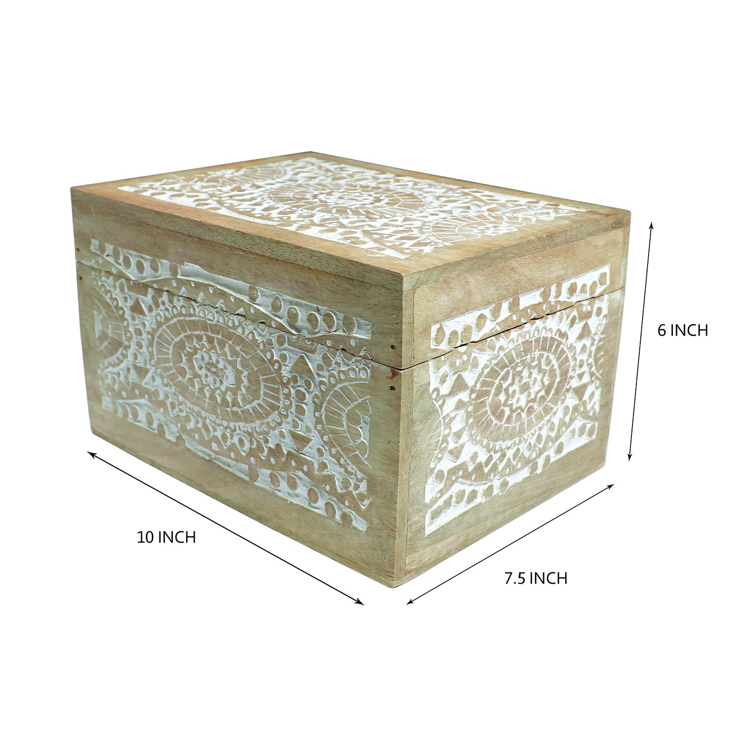 wooden Carved Wooden Box (10X7.5X6)