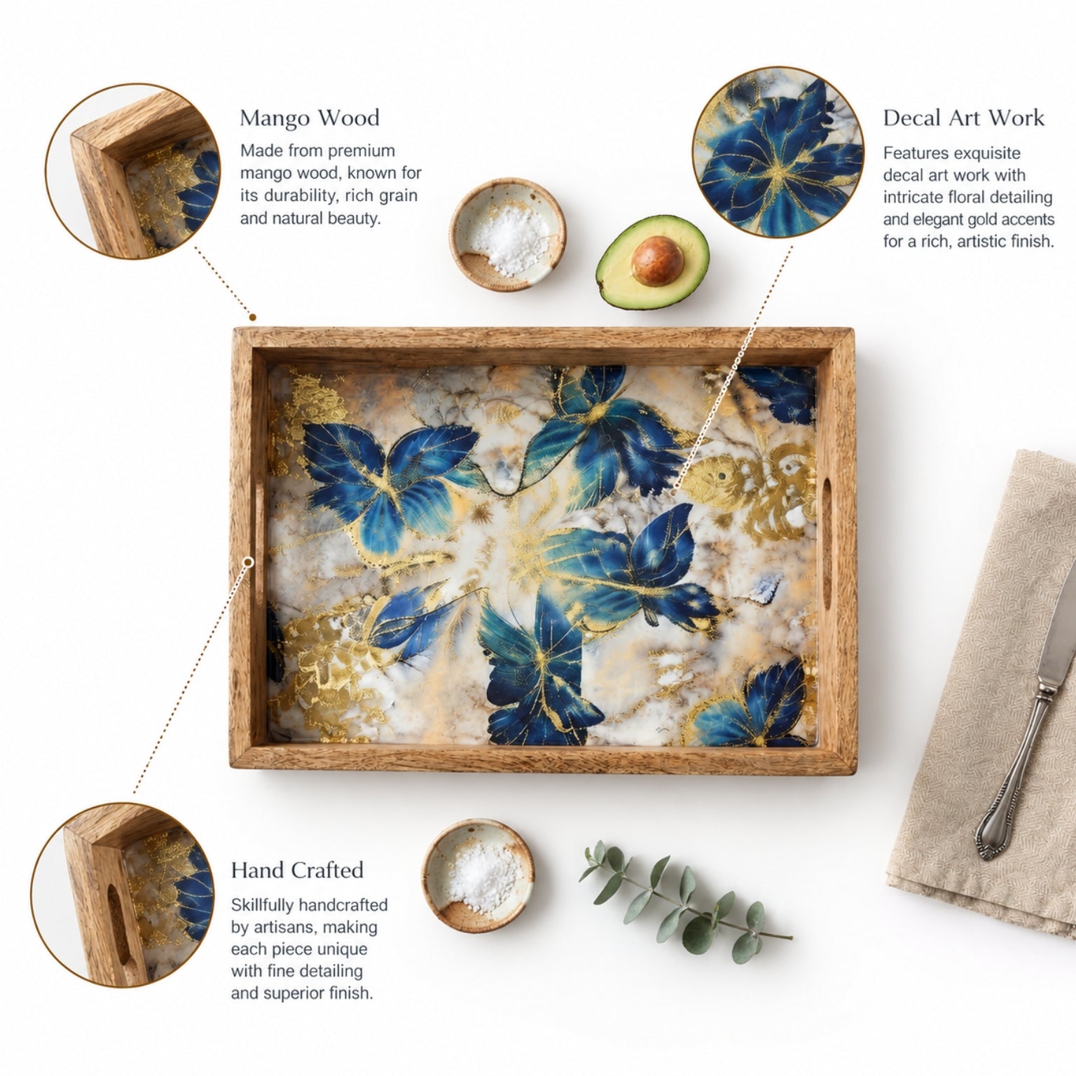 Decal Wooden Tray (GD6068)
