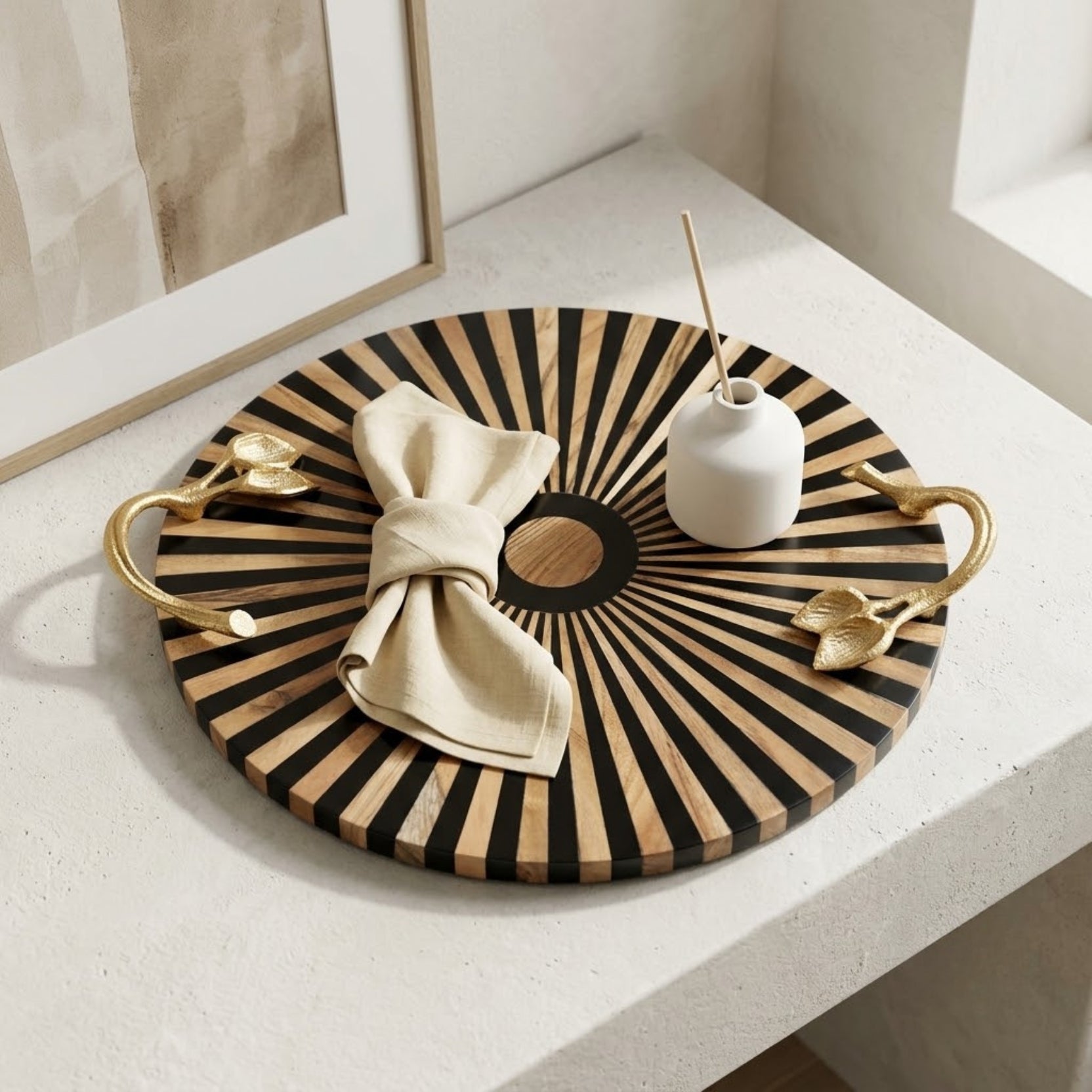 Resin Wooden tray (GD6082)