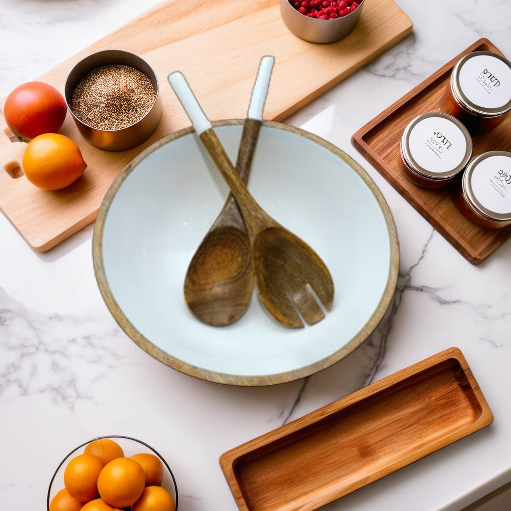 Wooden  Enamal 7 pcs. Serving Set