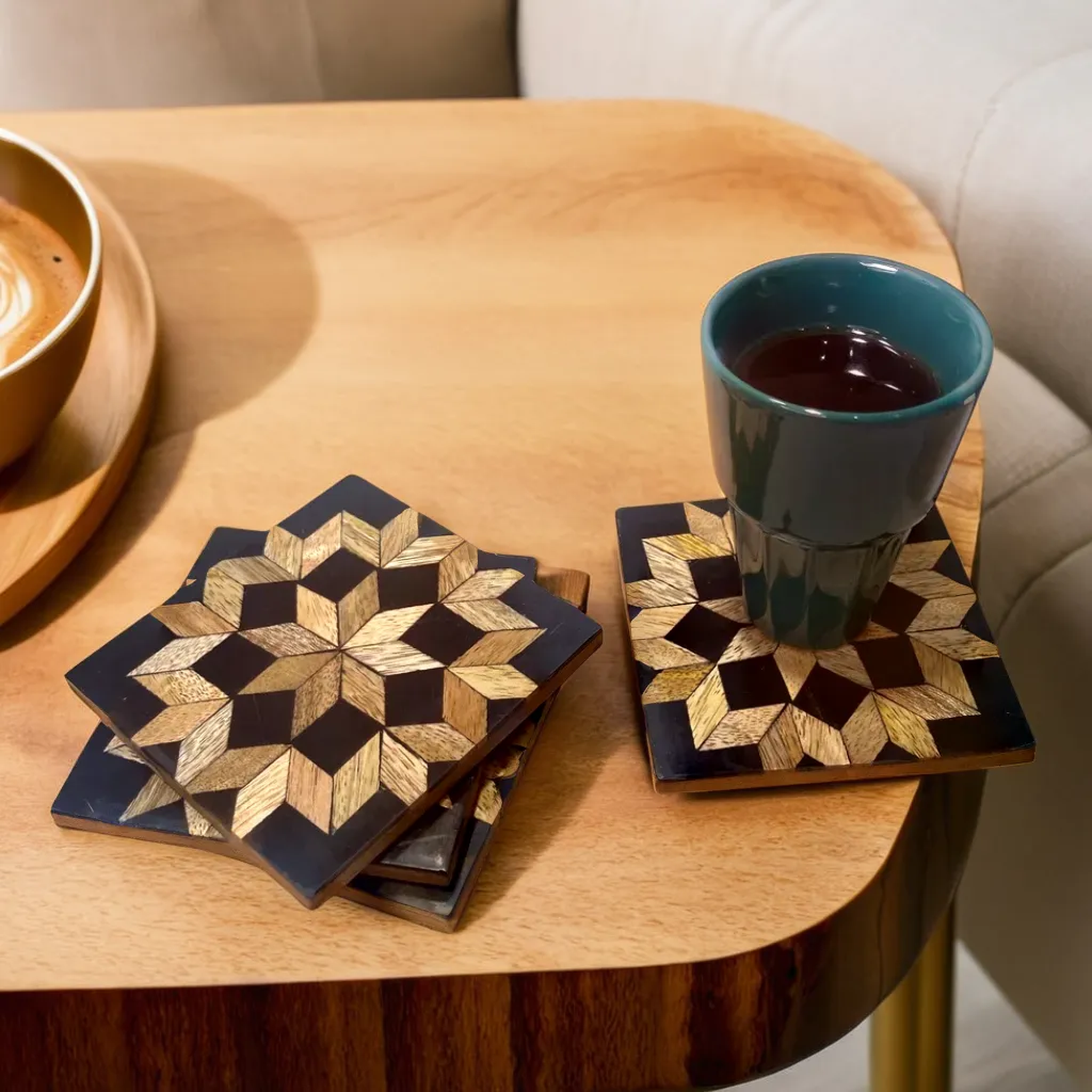 Resin Wooden Coaster(Black  Resin)