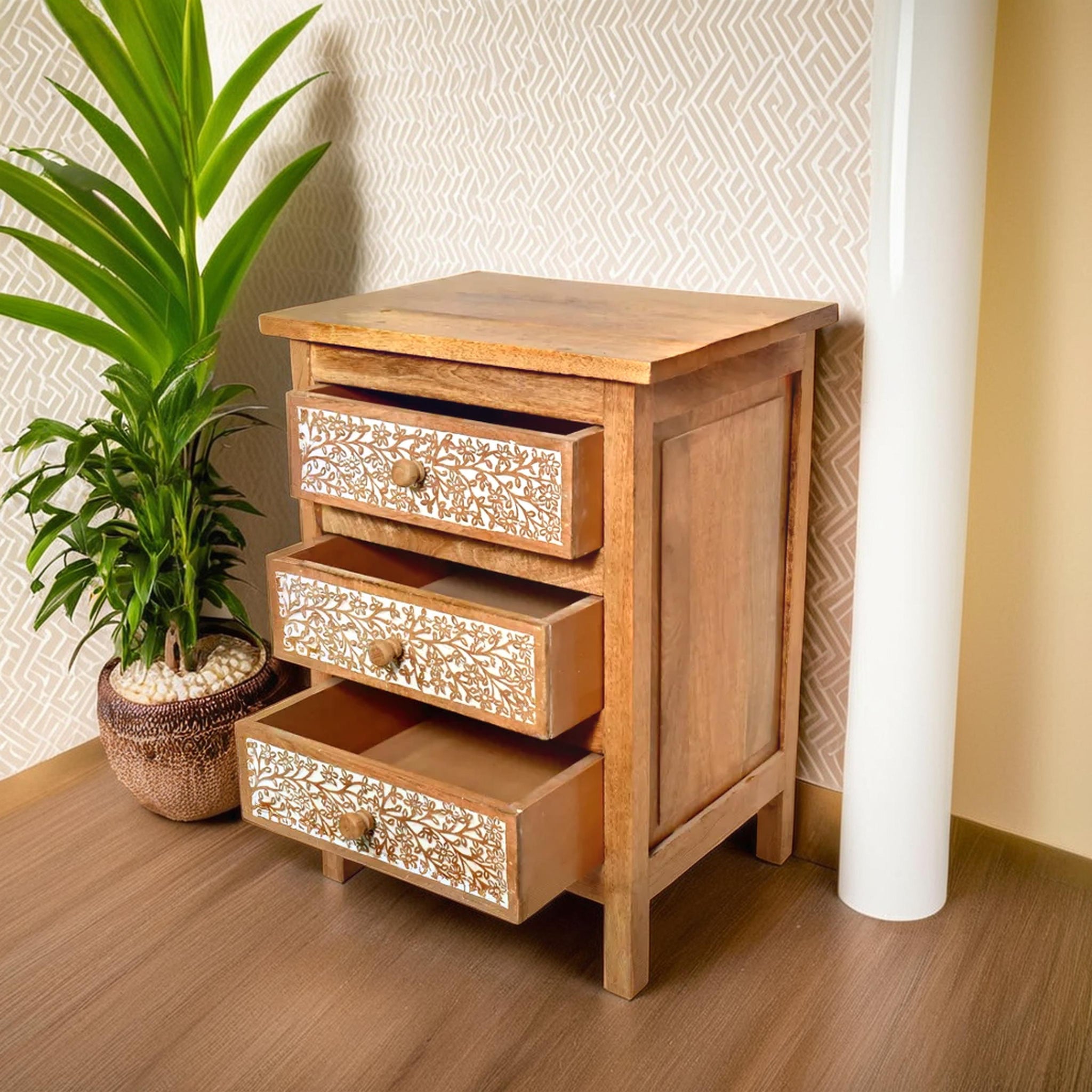 Traditional carved wooden cabinet