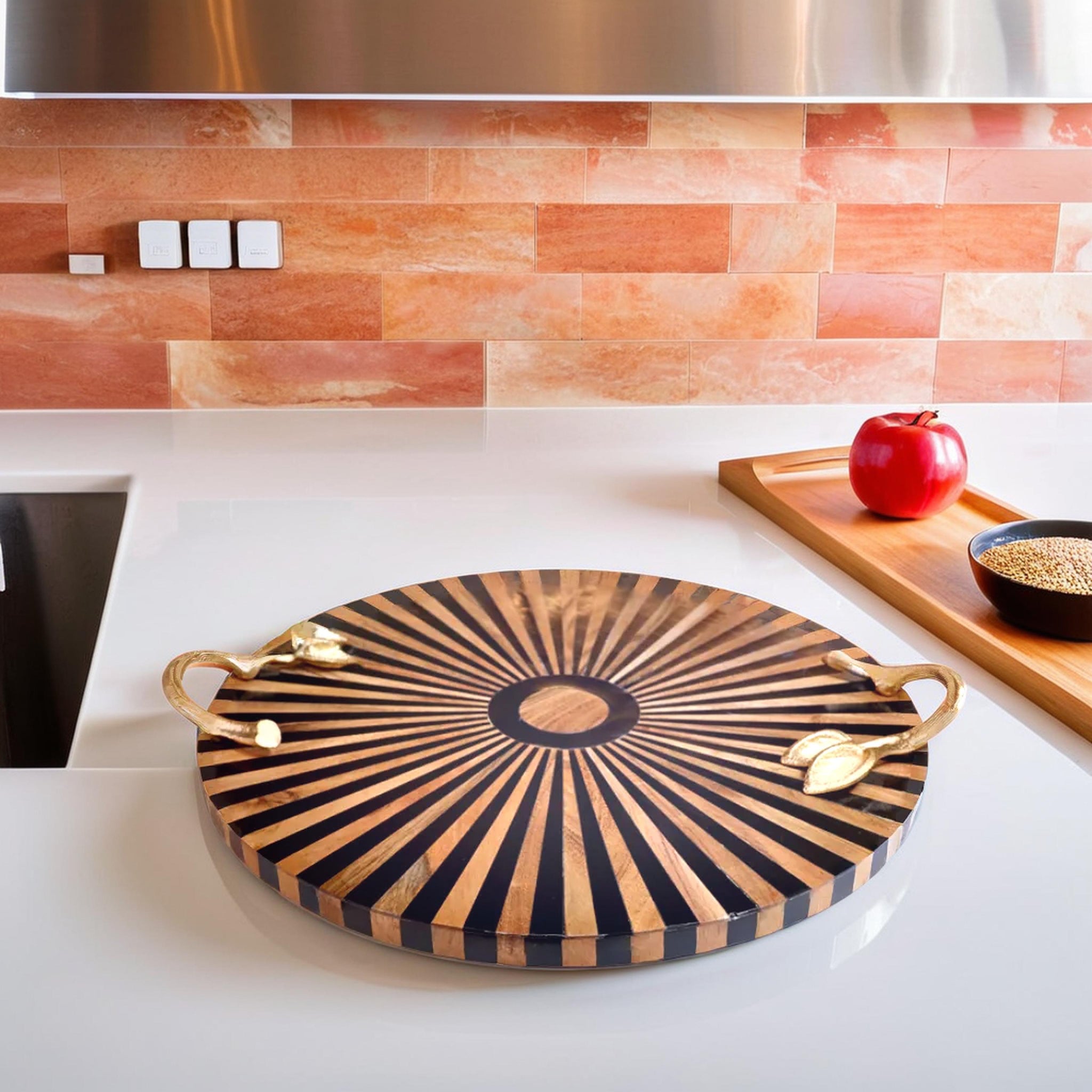 Resin Wooden tray (GD6082)