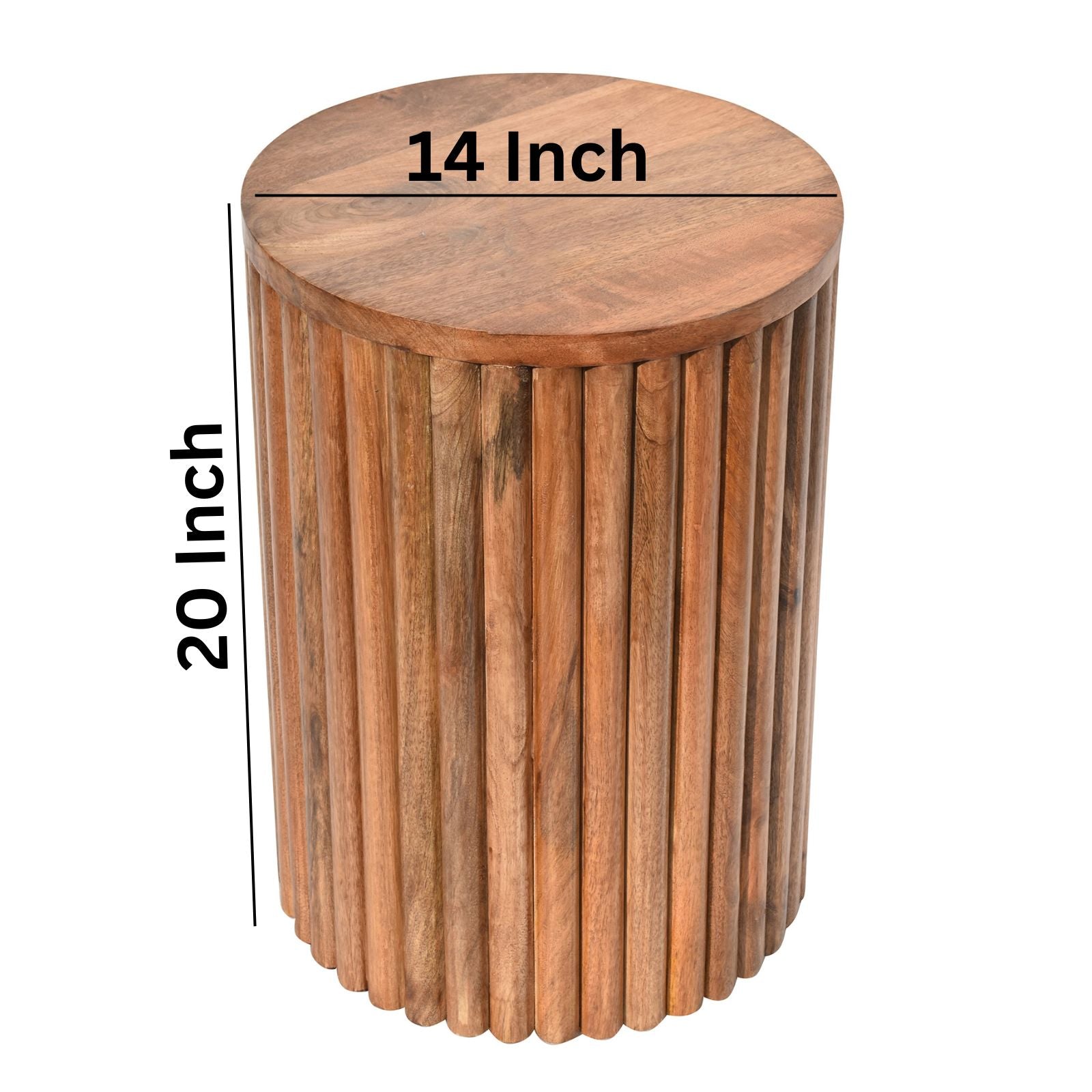 Multi striped wooden Side Table