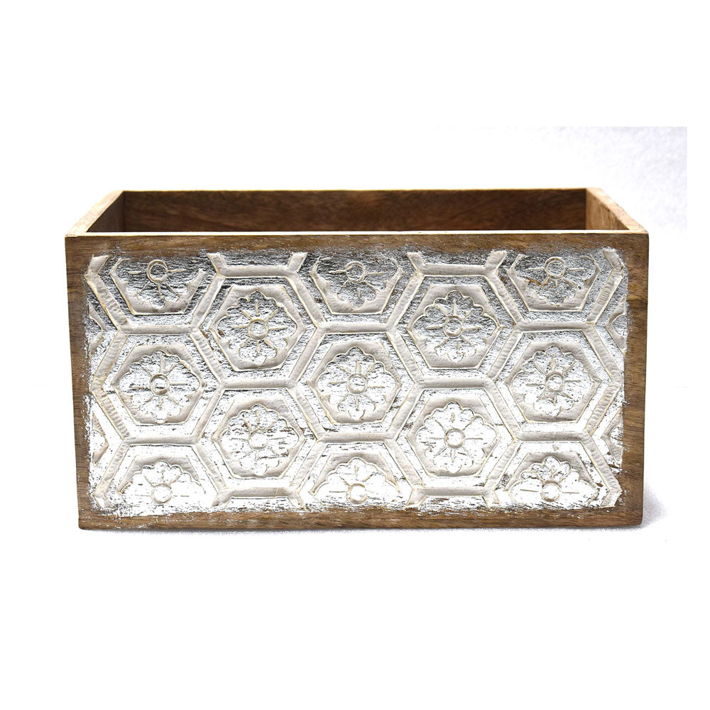 Wooden Carved Storage Crate