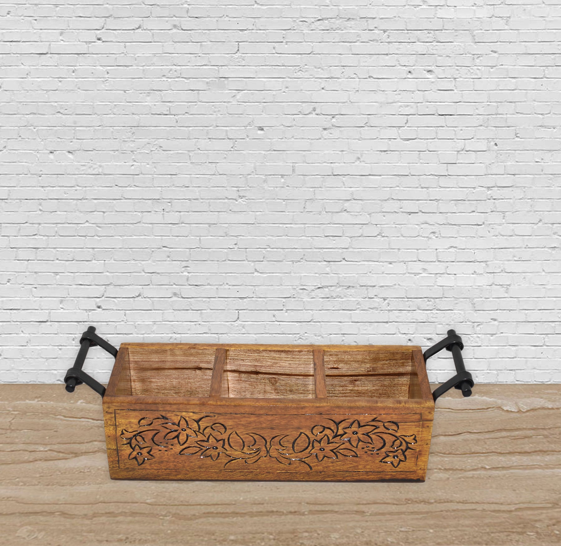 Wooden Carved, Utensil Caddy (GD1699F)
