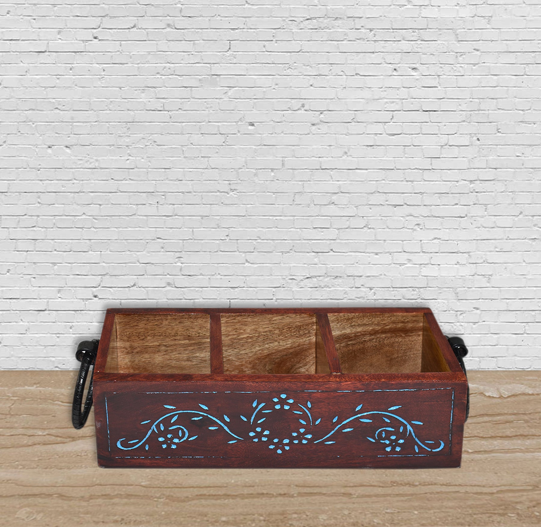 Wooden Carved, Utensil Caddy (GD1699G)