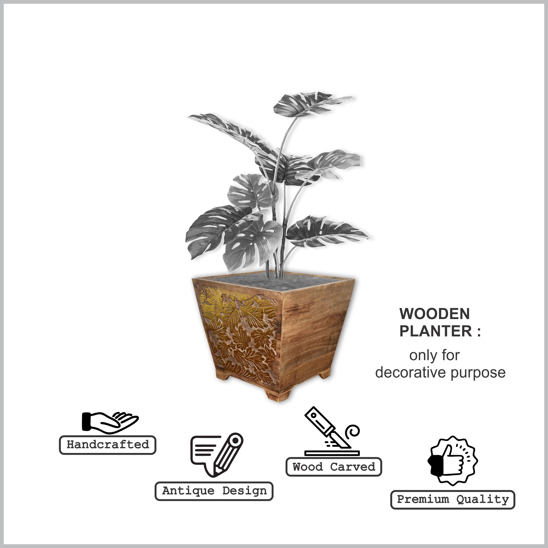 Wooden Carved Planter (GD1643)