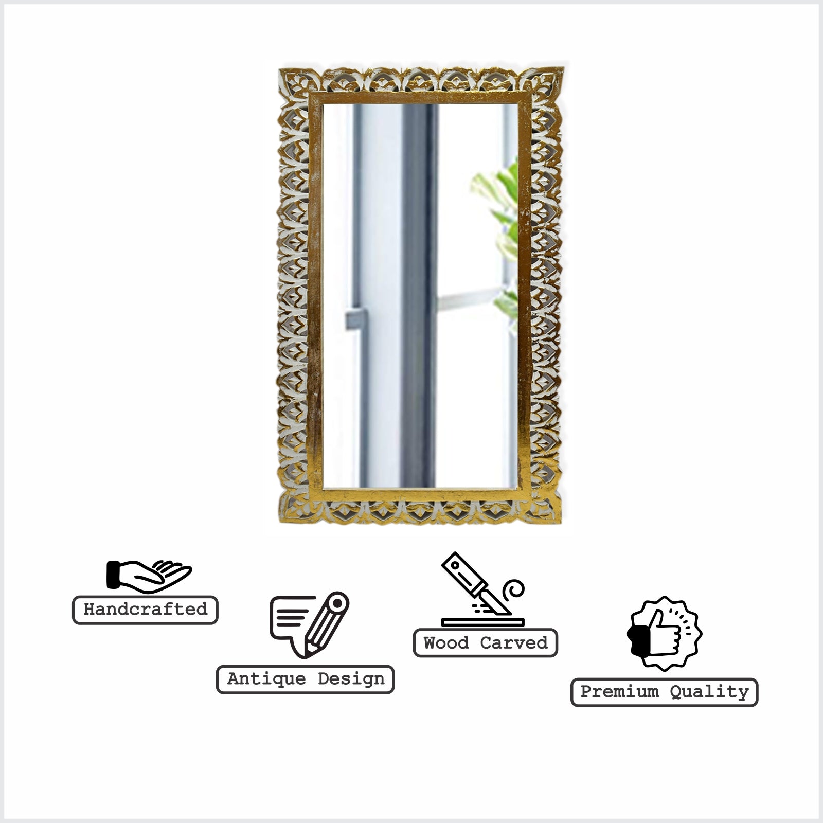 Wooden Carved Wall Mirror (GD1611)