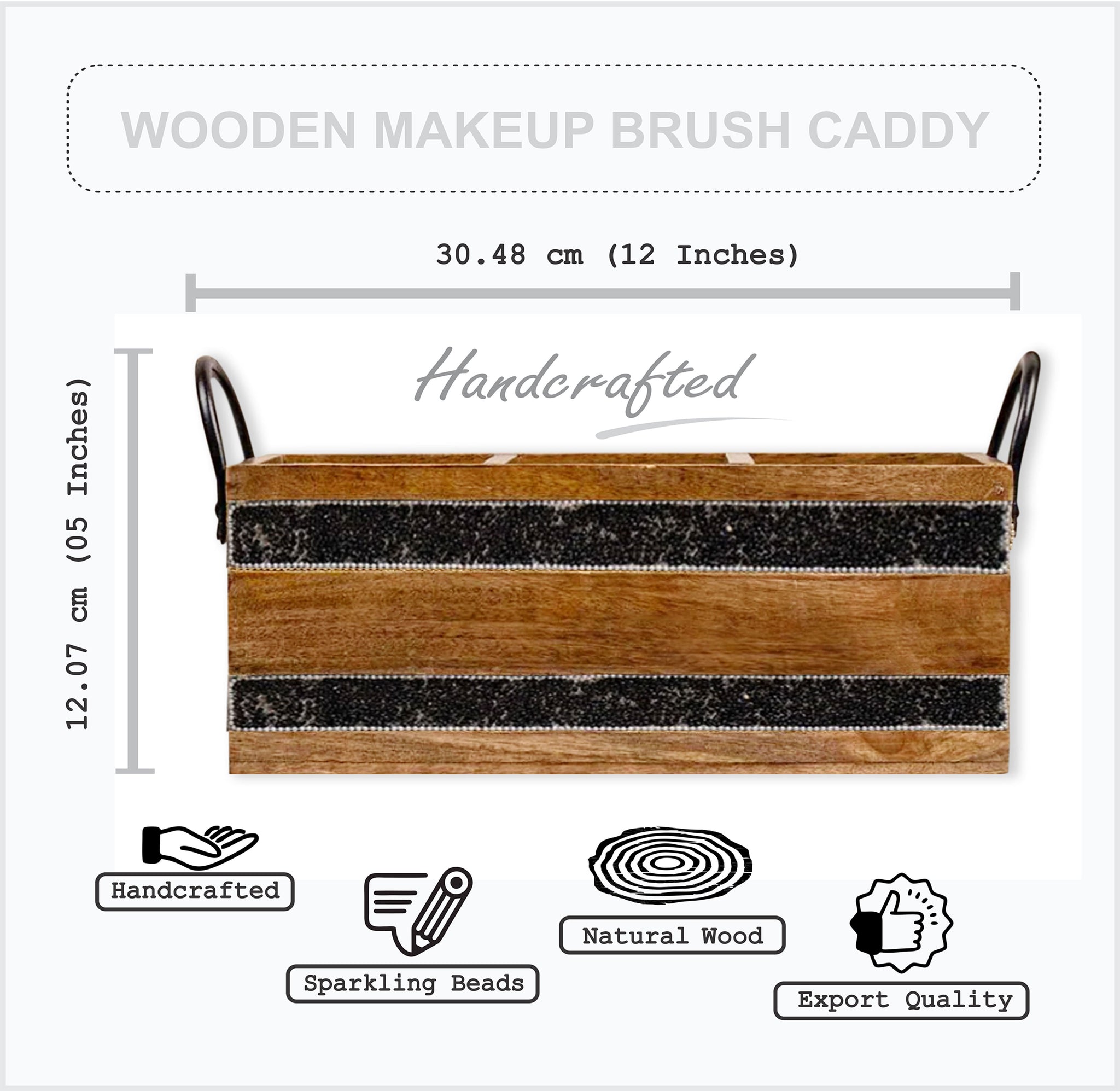 Cutlery Holder / Wooden Makeup Brush Caddy (GD2286)