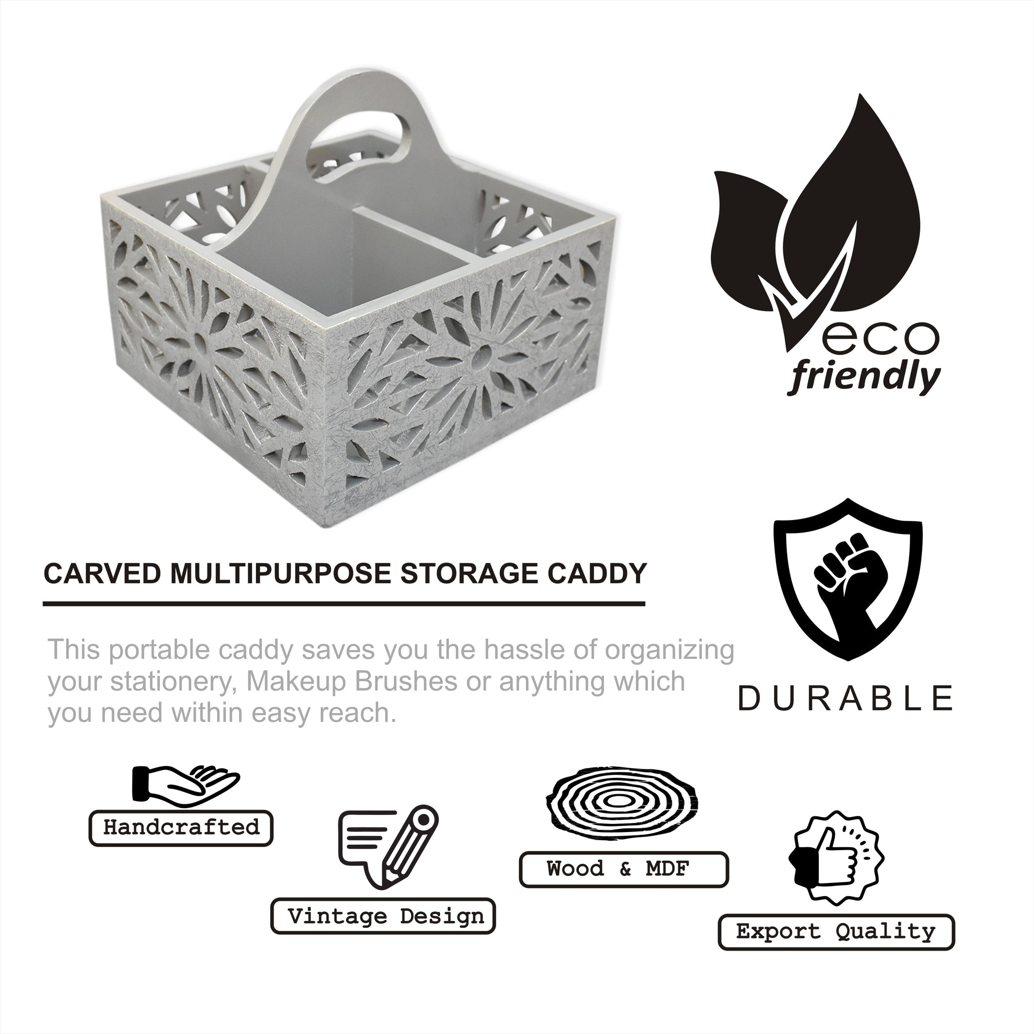 Wooden Handcrafted, Makeup Brush Caddy (GD2298)