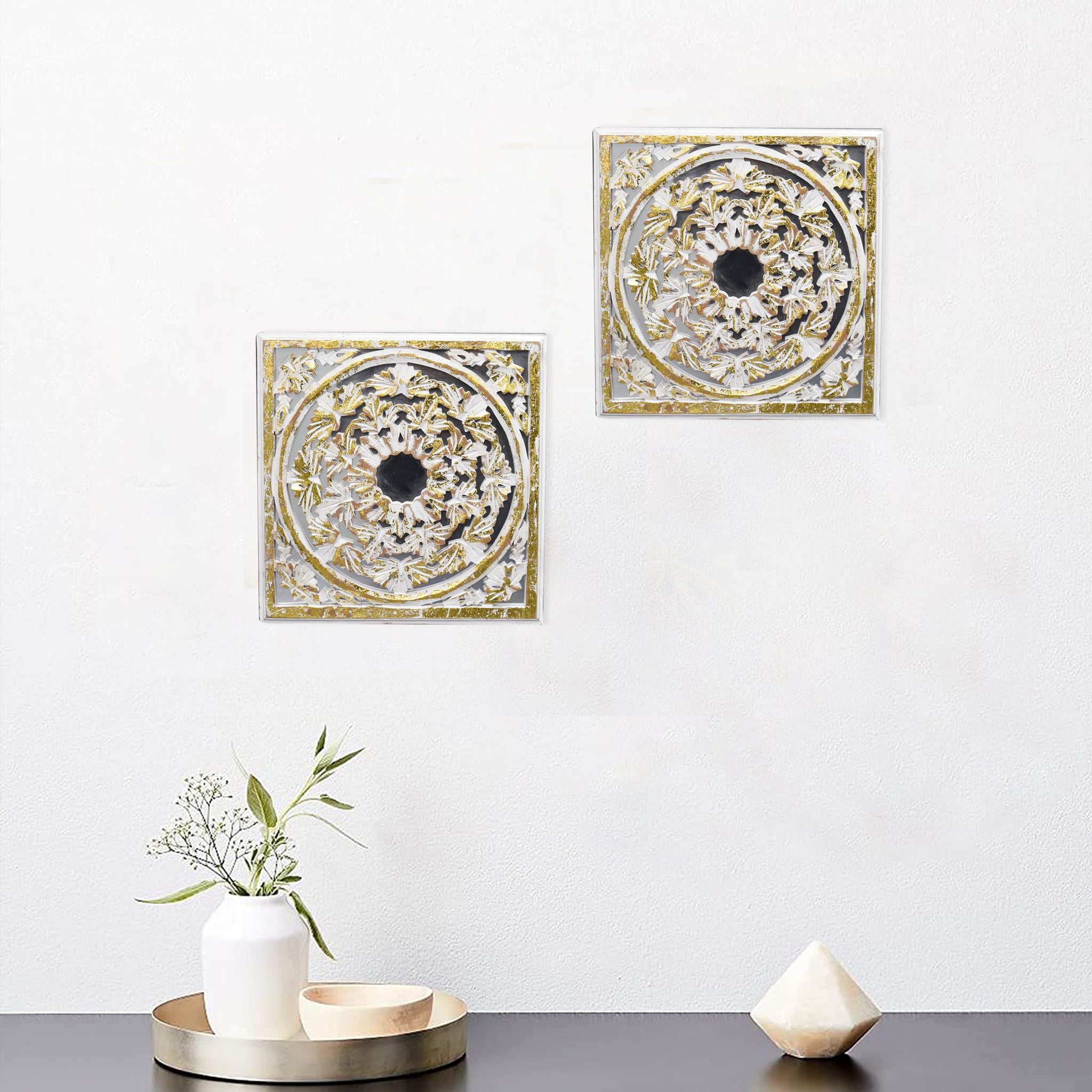 Wooden Carved Wall Panel, Set of 2 (GD2016)