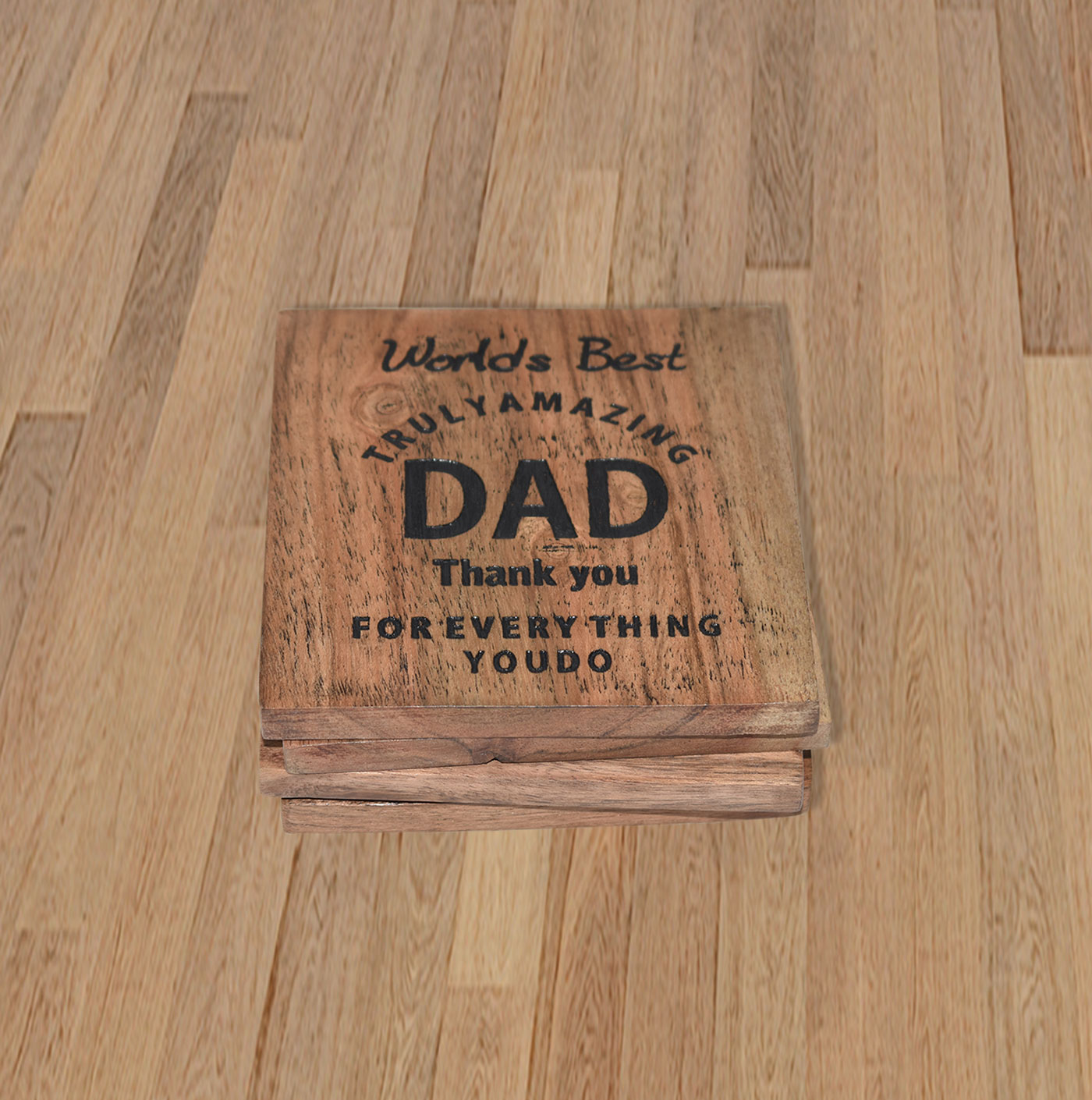 Wooden Engraved Coaster Set (GD1588)