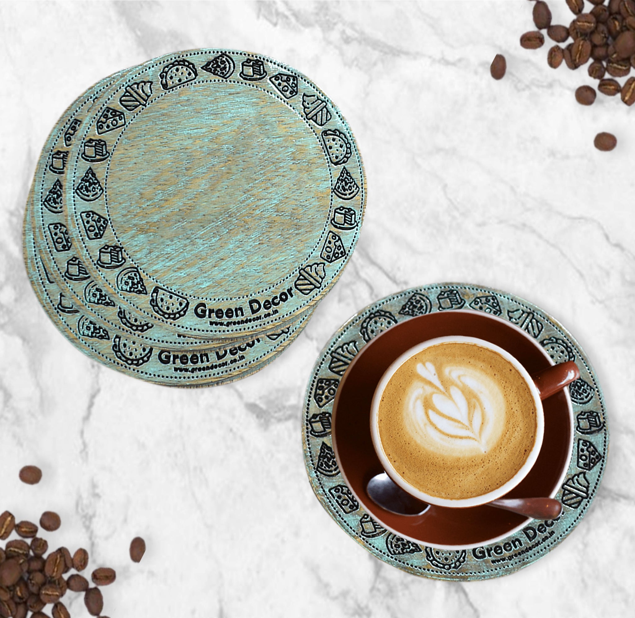 Wooden Engraved Coaster Set - Minimalist (GD2275)