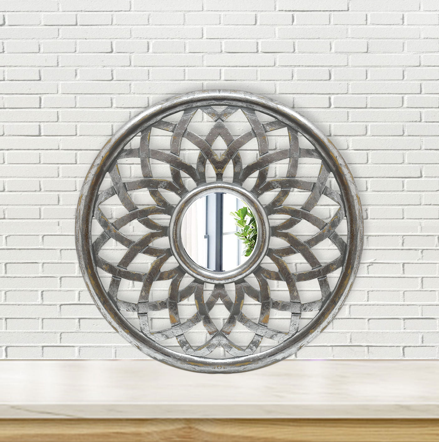 Wooden Carved Wall Mirror Panel (GD1616)