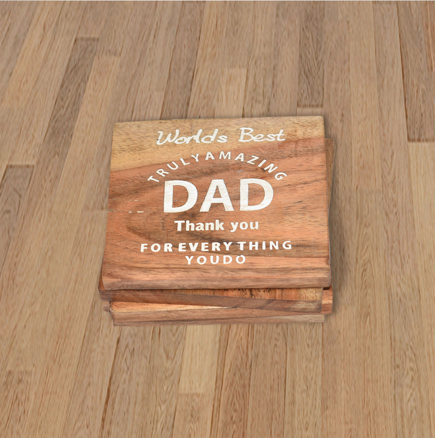 Wooden Engraved Coaster Set (GD1585)