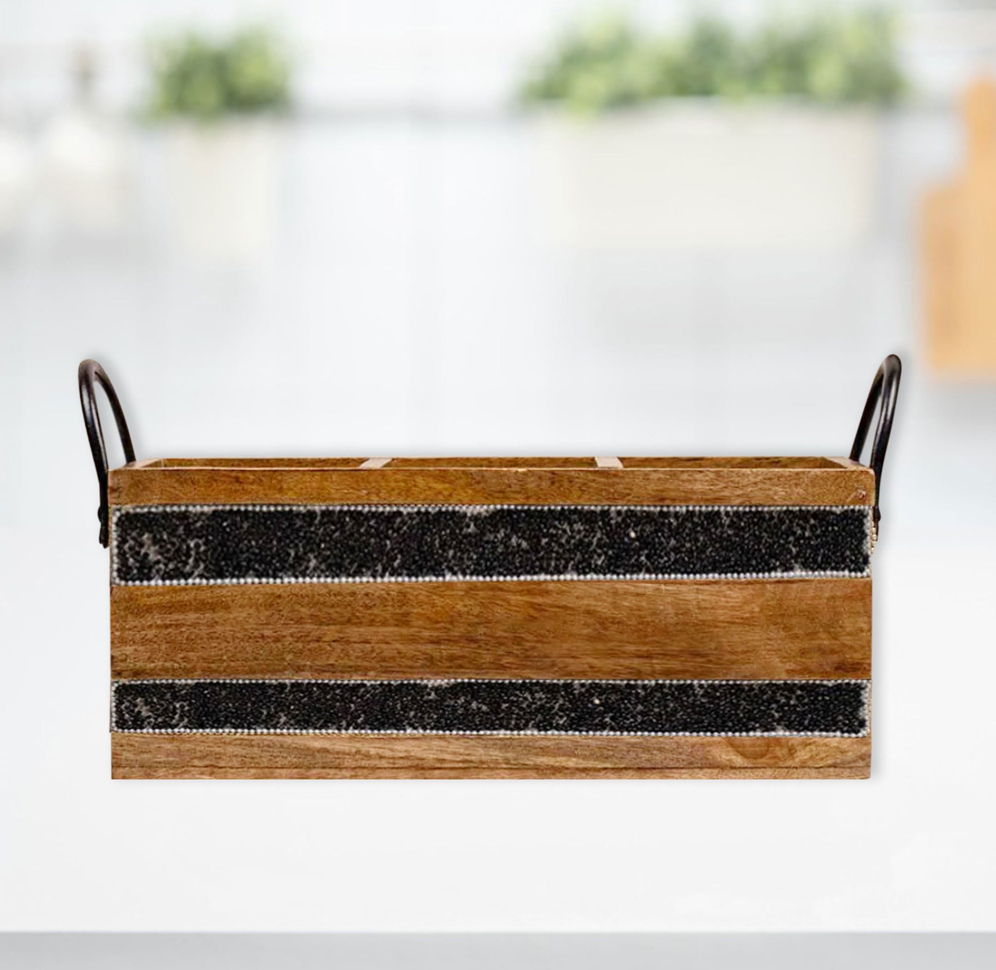 Cutlery Holder / Wooden Makeup Brush Caddy (GD2286)