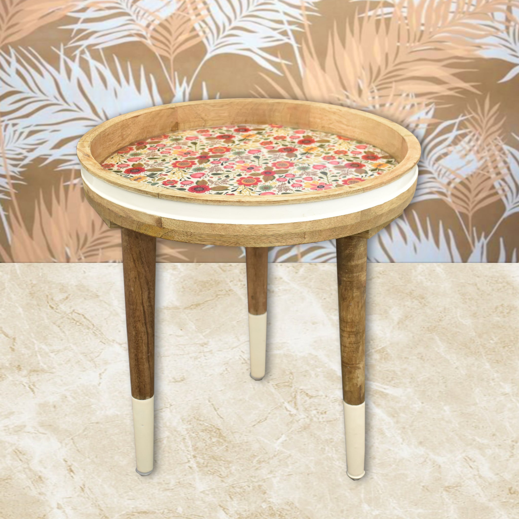 Decal, Floral Round Wooden Table (GD1959)