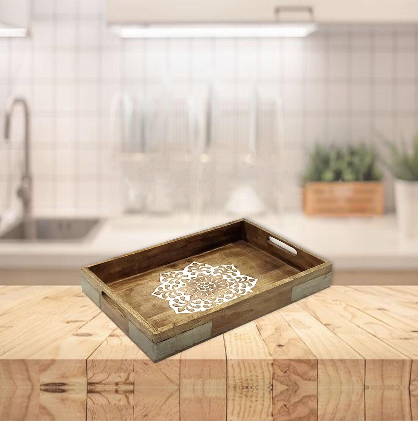 Wooden Carved Serving Tray (GD1295)