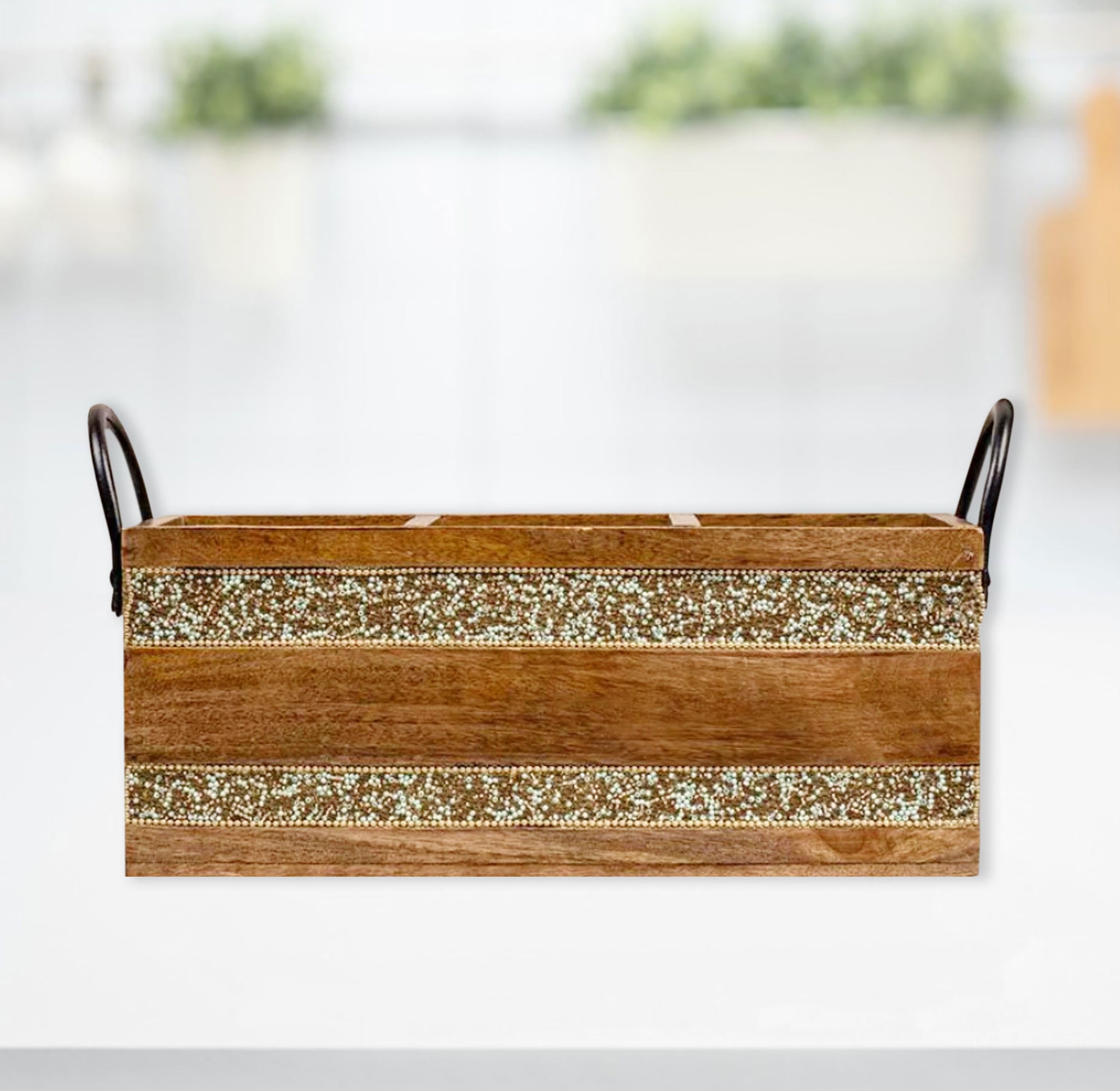 Cutlery Holder / Wooden Makeup Brush Caddy (GD2285)