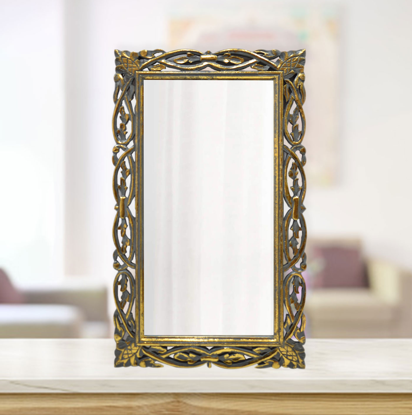 Wooden Carved Wall Mirror (GD1613)