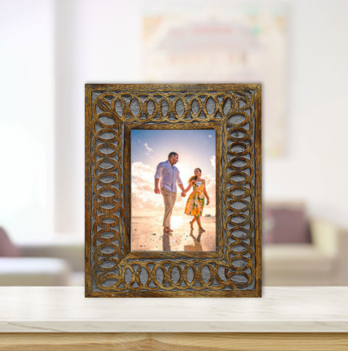 Wooden Carved Vintage Photo Frame (GD1534)
