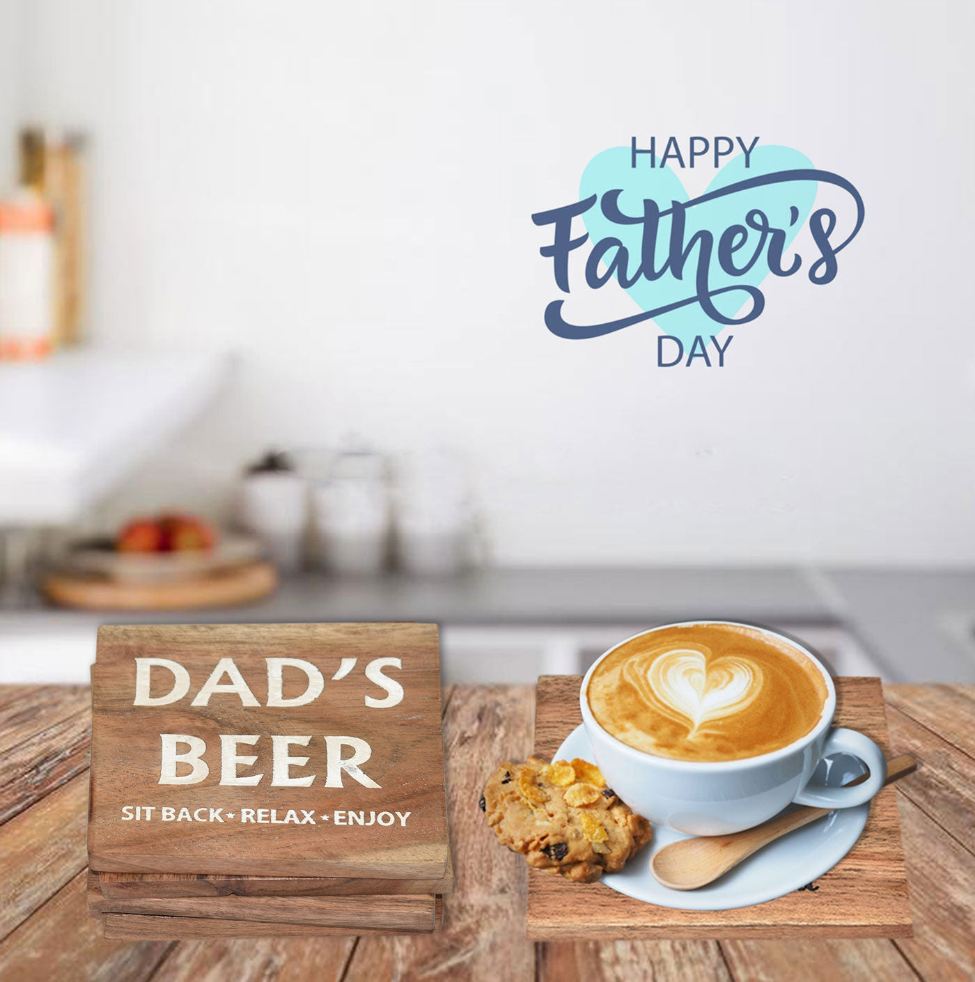 Wooden Engraved Coaster Set (GD1591)