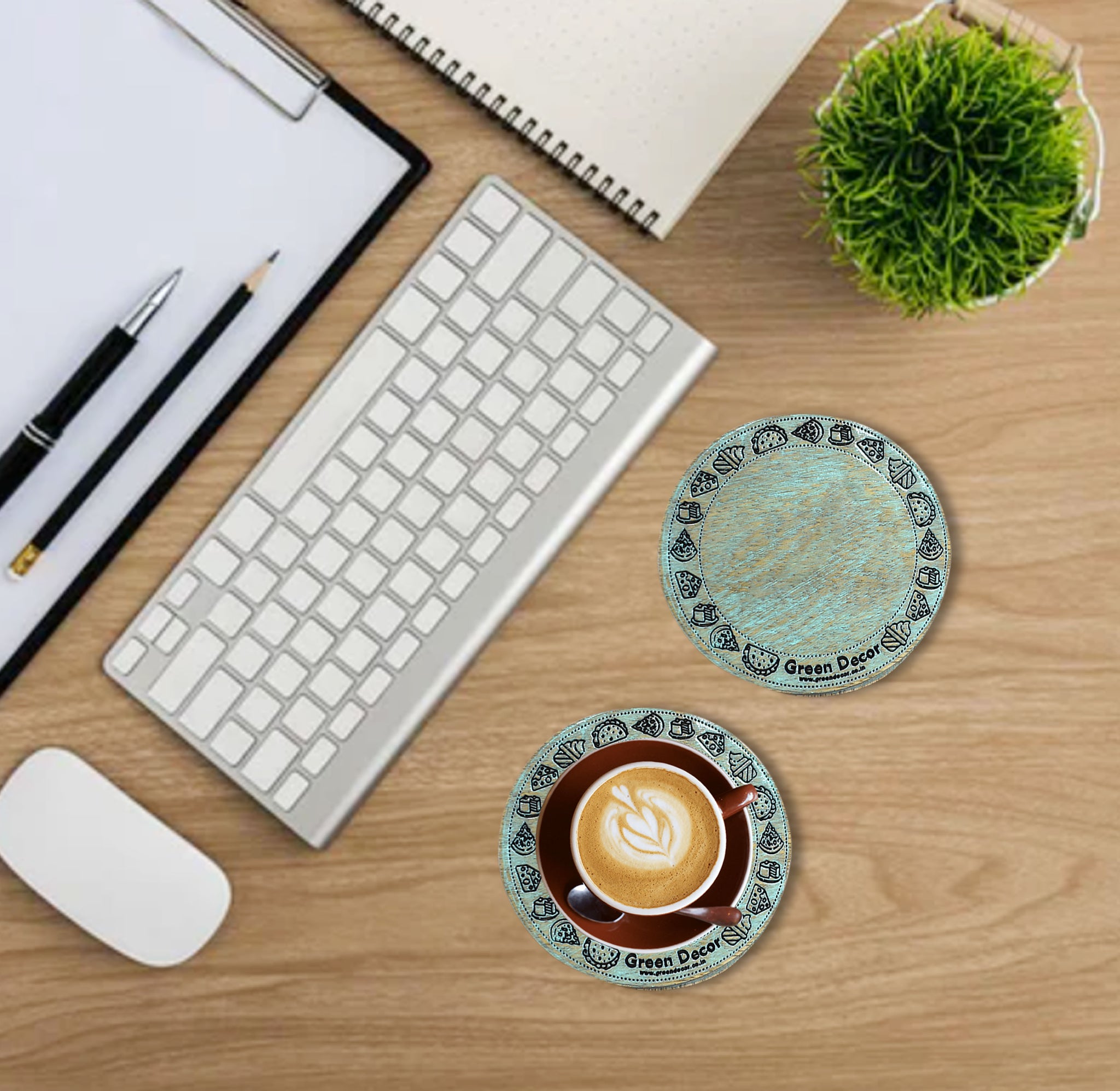 Wooden Engraved Coaster Set - Minimalist (GD2275)