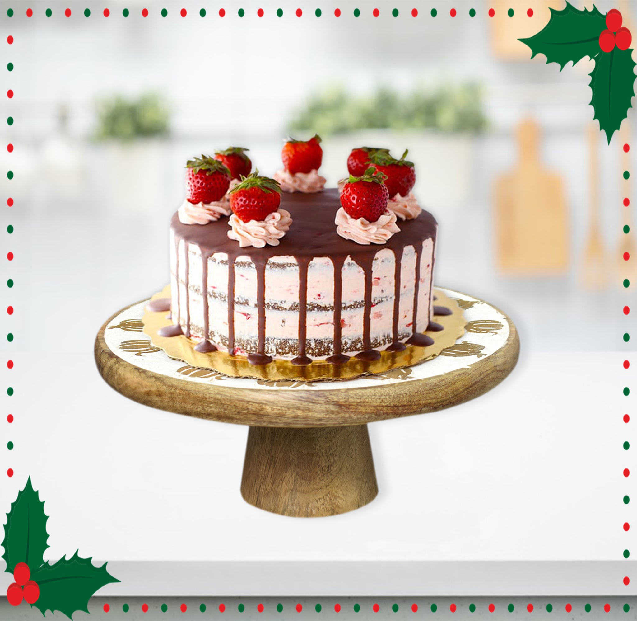 Wooden Carved, Cake Stand (GD1836)