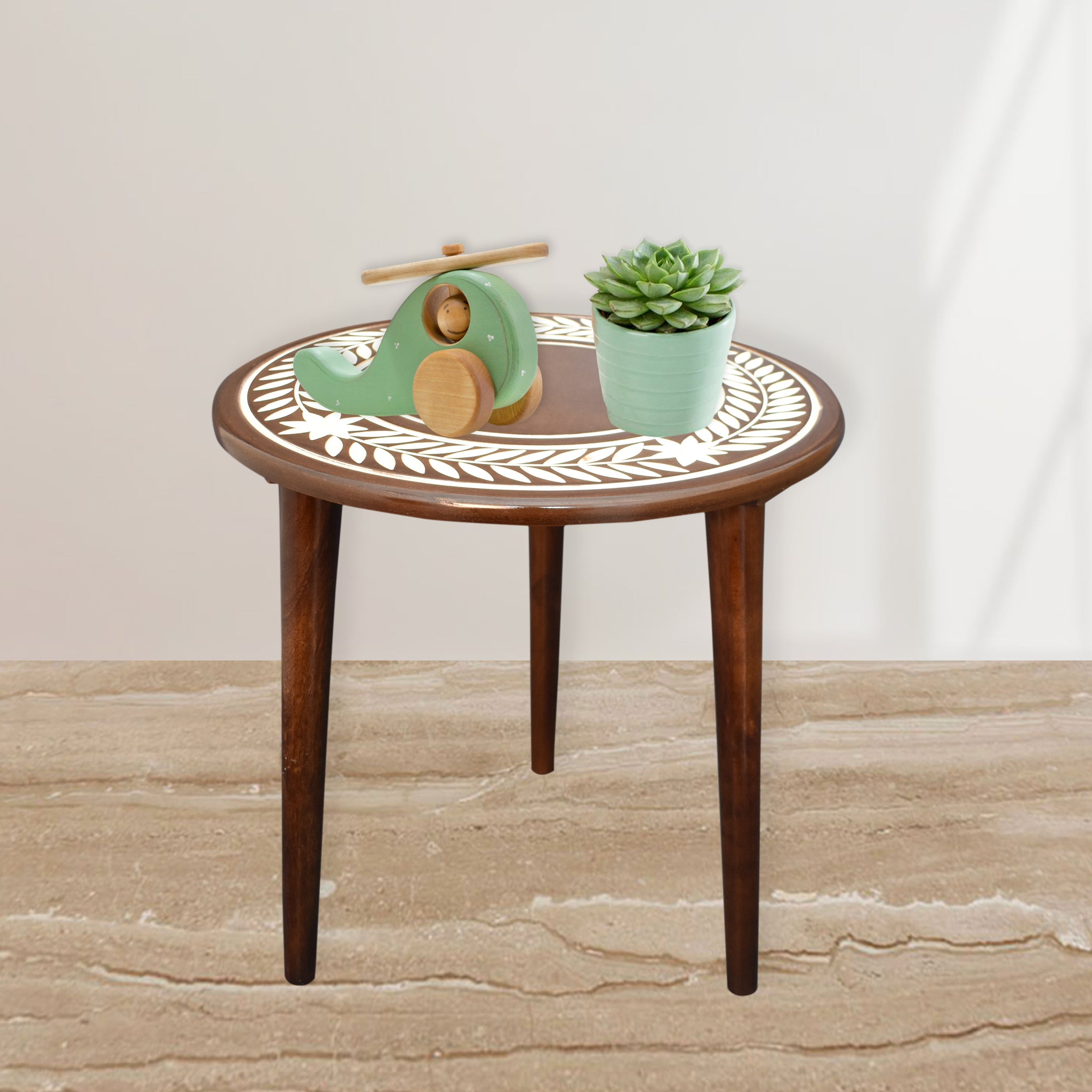 Wooden Carved, Coffee Table - PU Coated (GD2290)