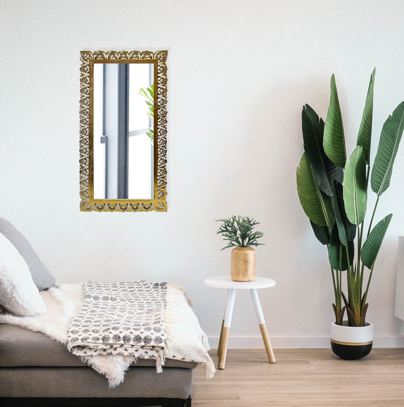 Wooden Carved Wall Mirror (GD1611)