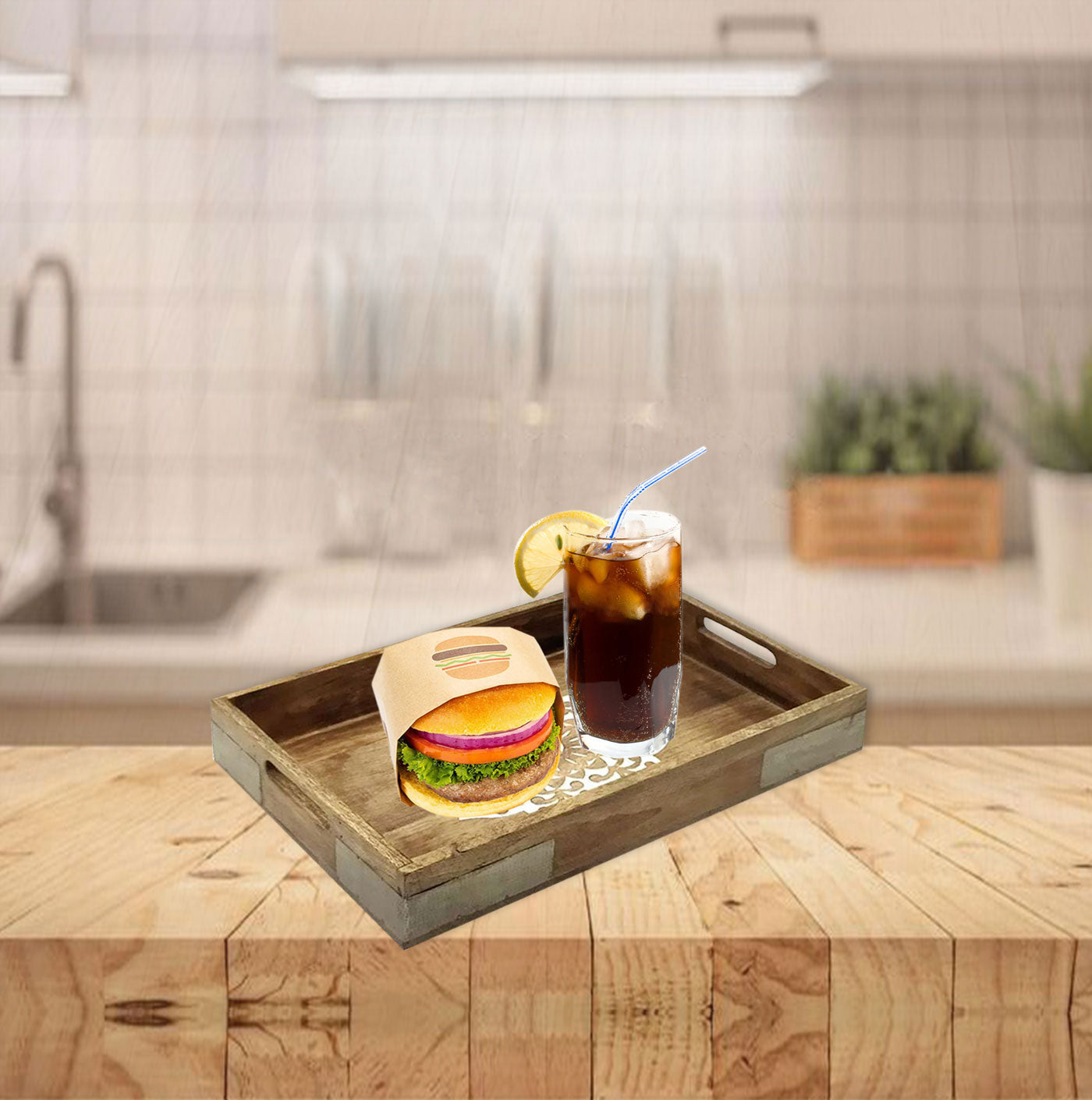 Wooden Carved Serving Tray (GD1295)