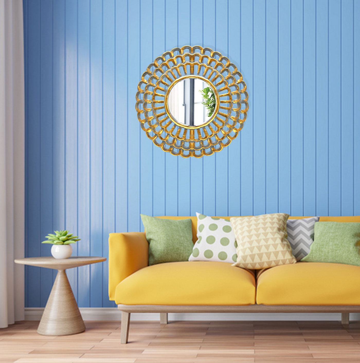 Wooden Carved Wall Mirror (GD1614)