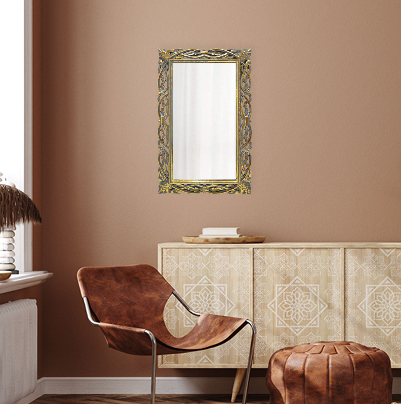 Wooden Carved Wall Mirror (GD1613)