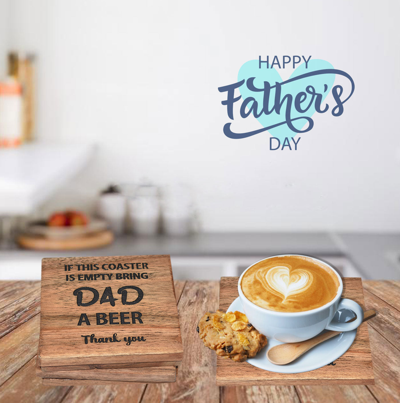 Wooden Engraved Coaster Set (GD1589)