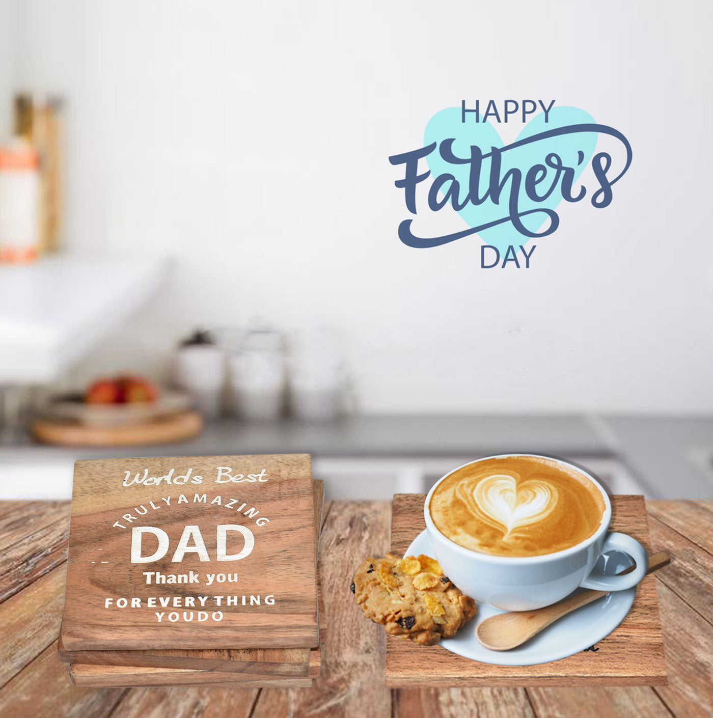 Wooden Engraved Coaster Set (GD1585)