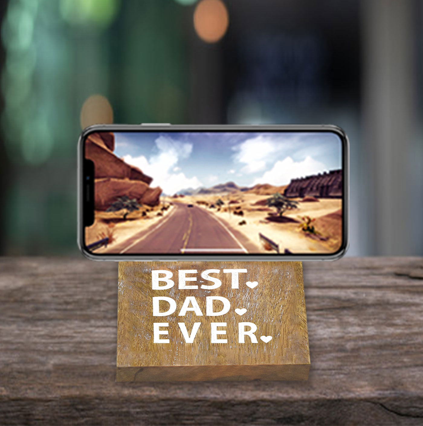 Wooden Engraved Mobile Stand (GD1593)