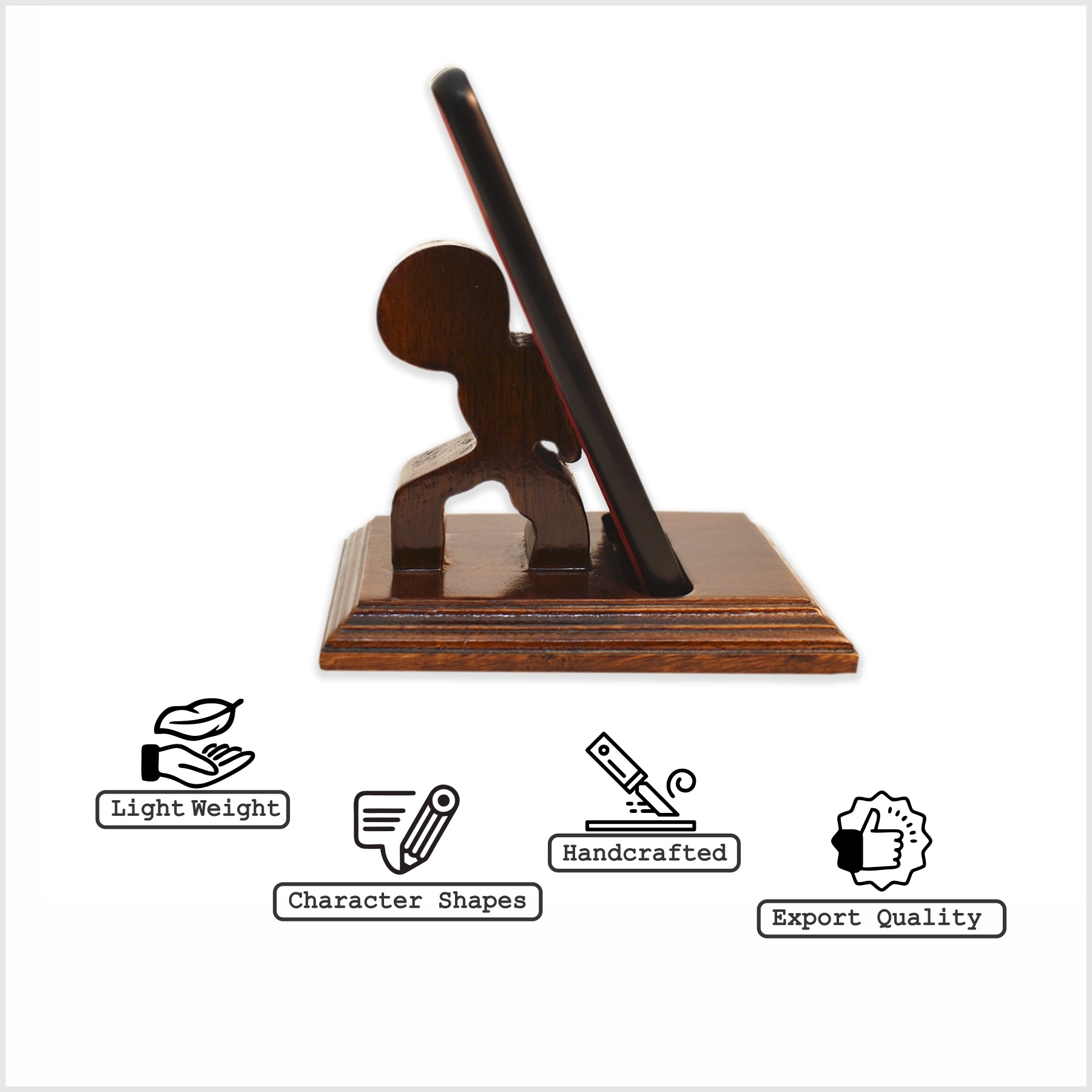 Back Hold Character, Wooden Mobile Stand (GD1701)