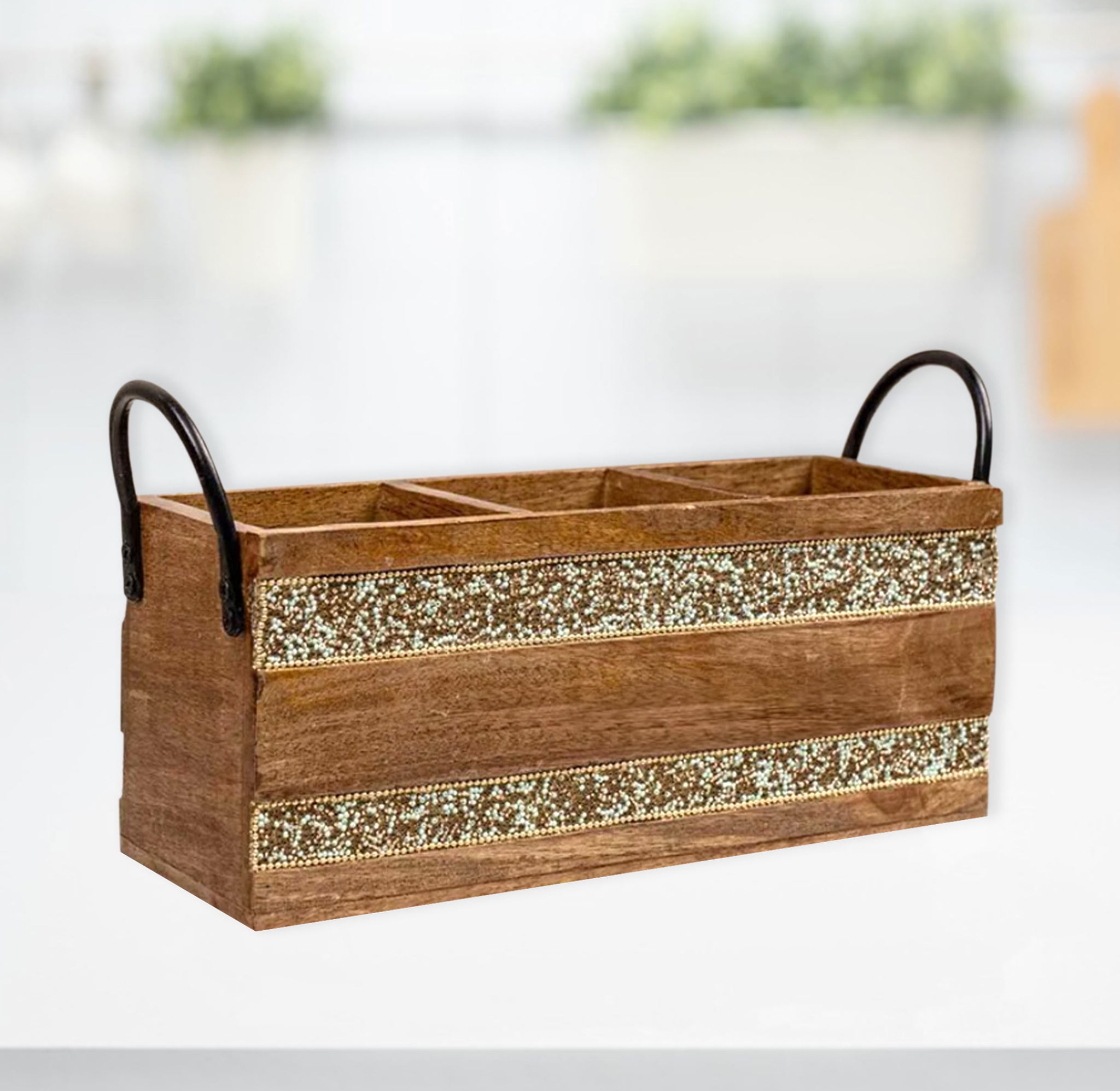 Cutlery Holder / Wooden Makeup Brush Caddy (GD2285)