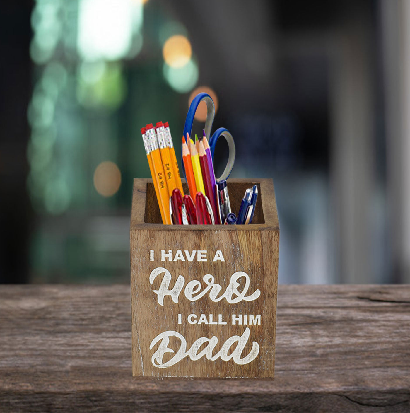 Wooden Engraved Pen Holder (GD1579)